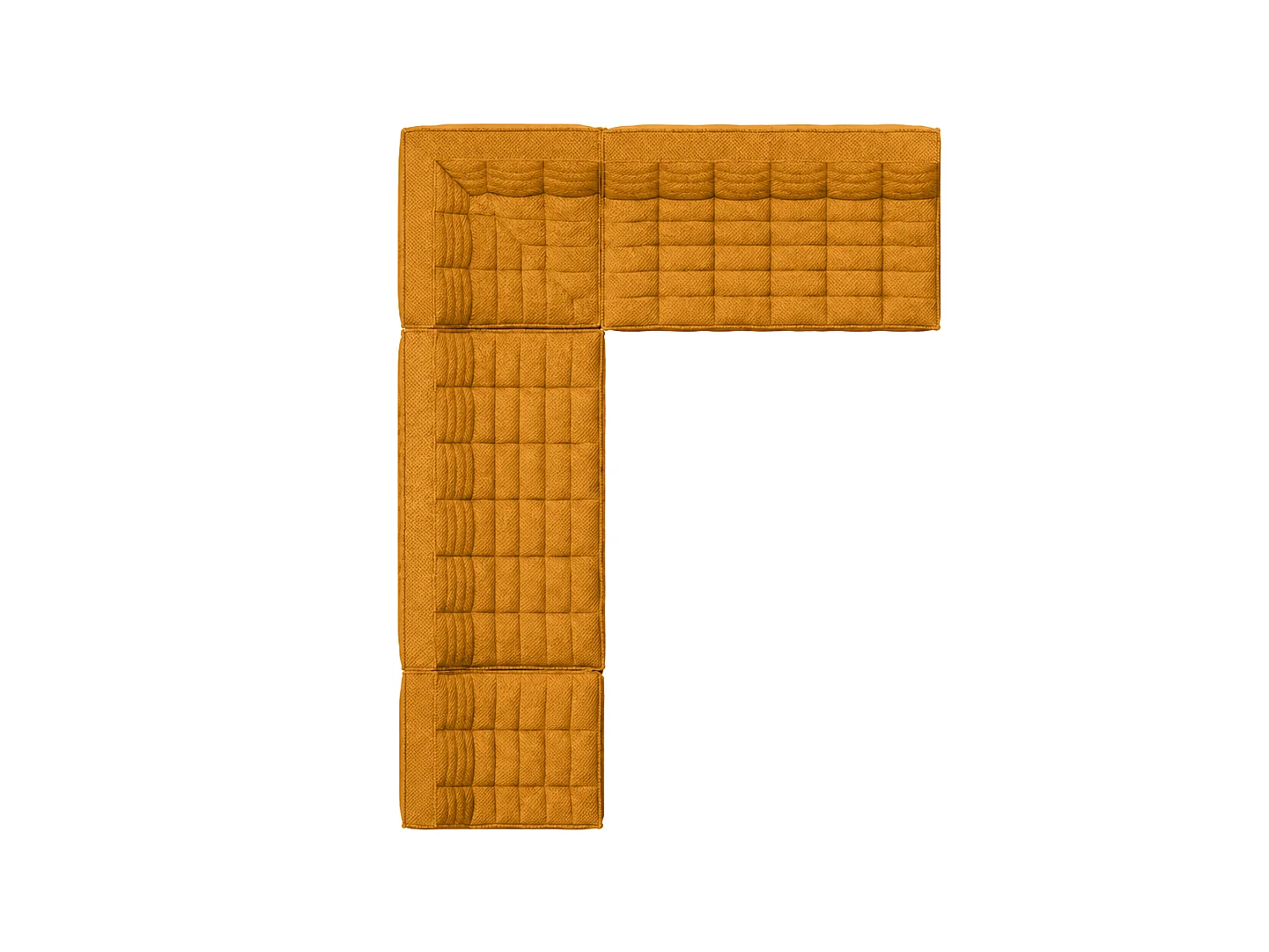 Canapé d’angle modulable en L, tissu peluche Pop, moutarde, gauche, LAZY L