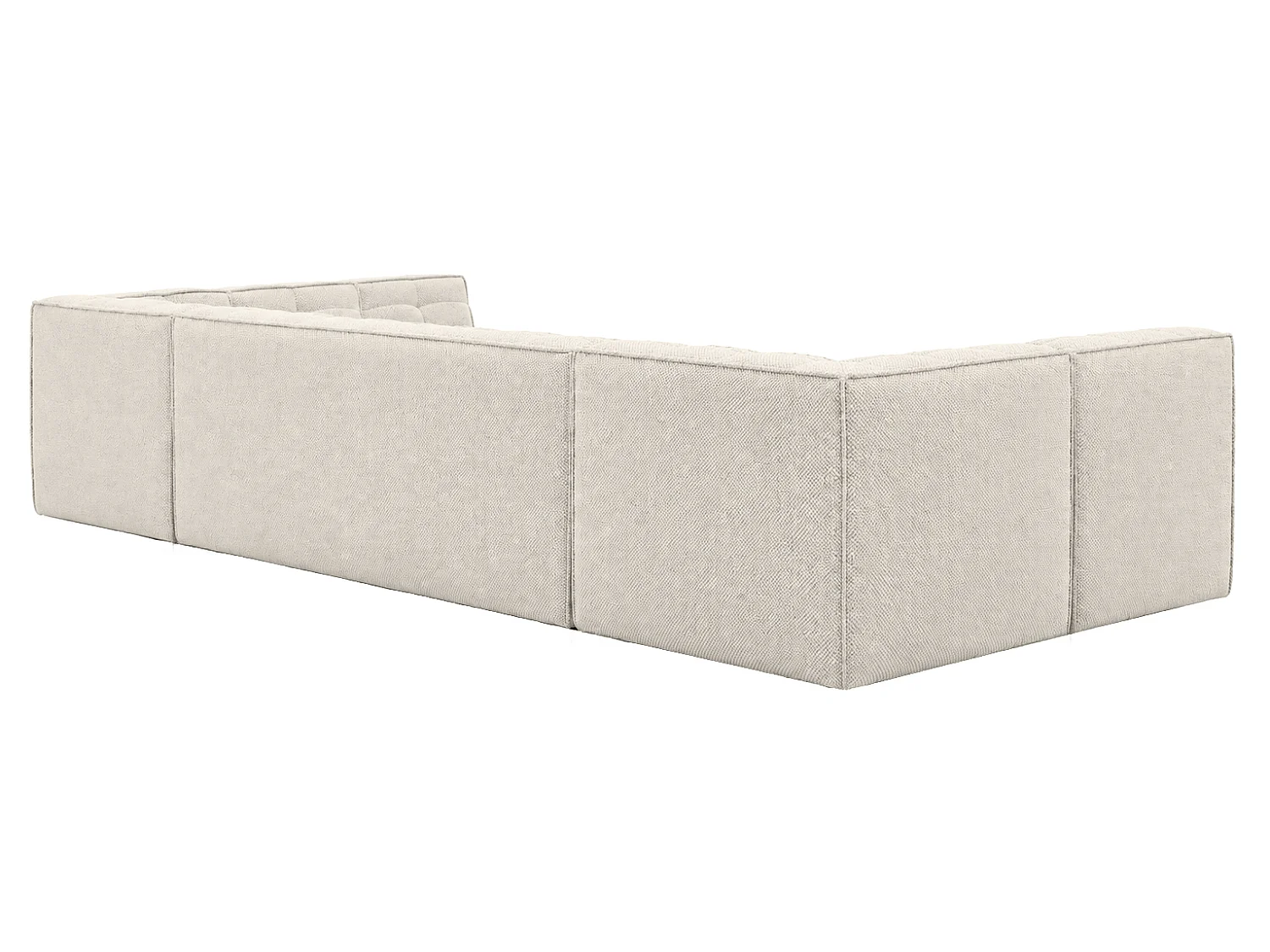 Canapé d’angle modulable en U, tissu peluche Pop, beige, LAZY U Medium