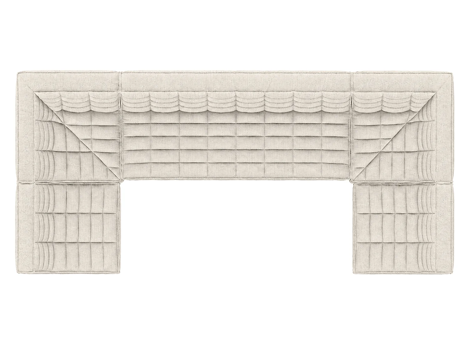 Canapé d’angle modulable en U, tissu peluche Pop, beige, LAZY U Medium