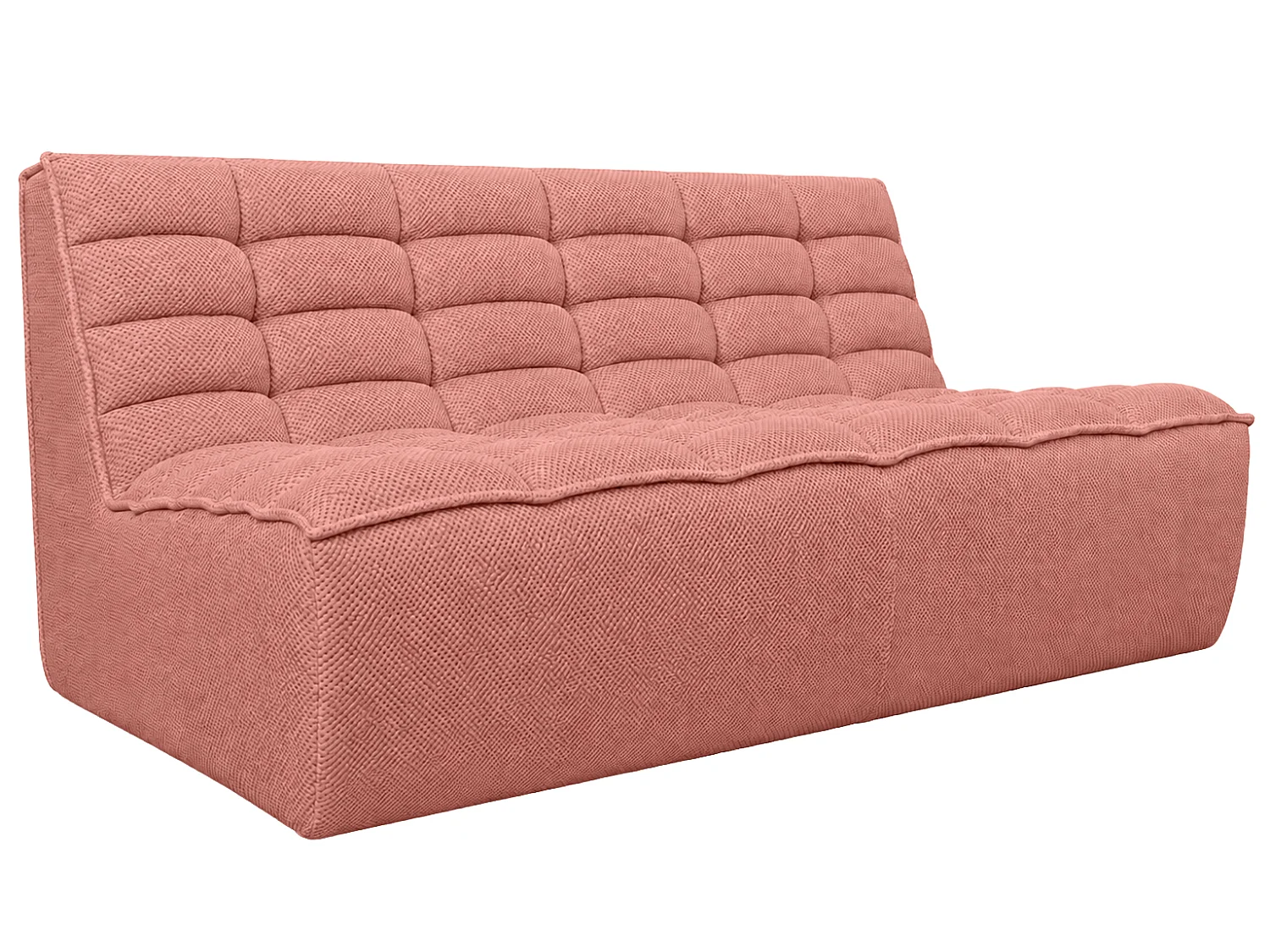 Canapé 2 places modulaire, tissu peluche Pop, rose, LAZY