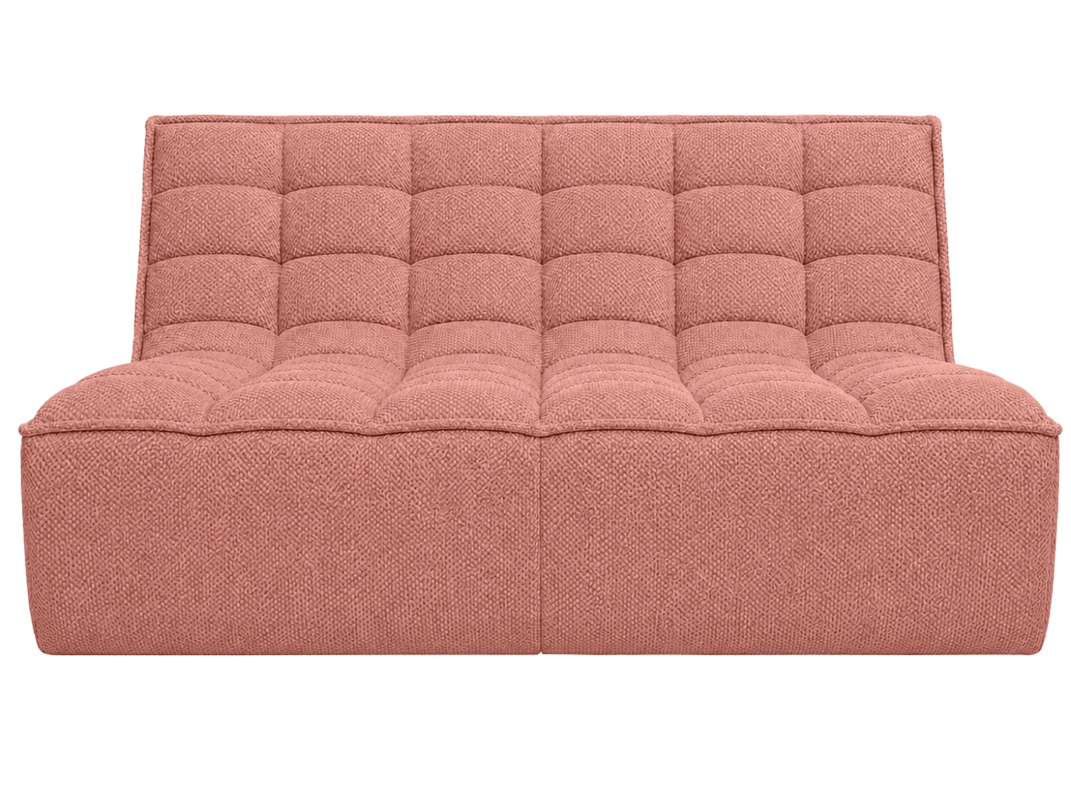 Canapé 2 places modulaire, tissu peluche Pop, rose, LAZY
