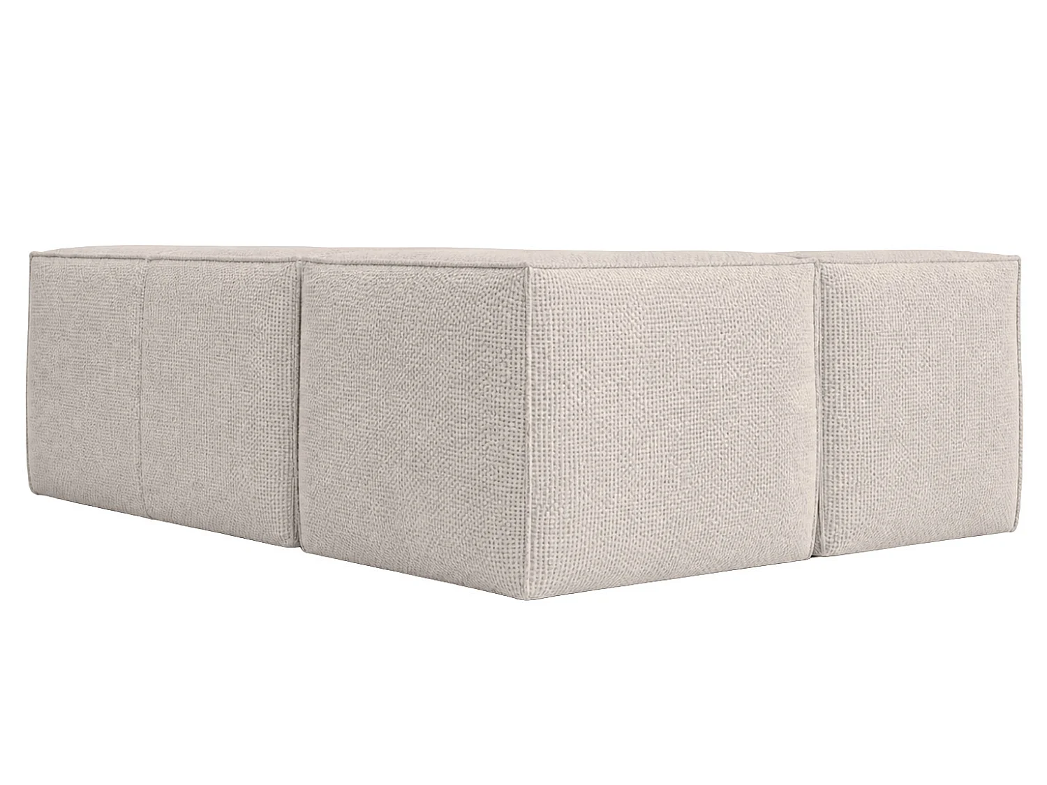 Canapé d’angle modulable en L, tissu peluche Pop, beige, droite, LAZY L mini