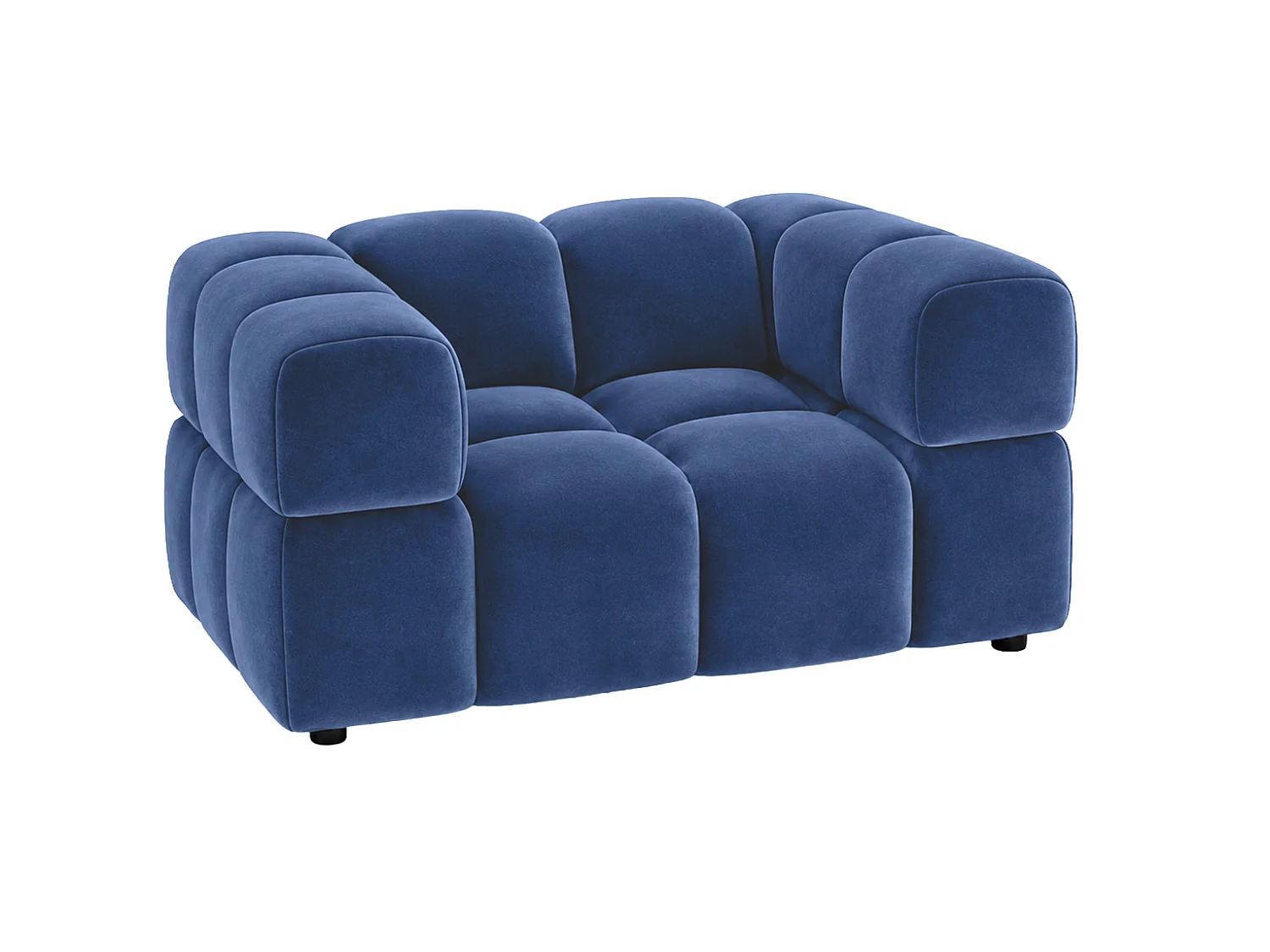 Fauteuil, tissu velours Bluvel, bleu encre, Averro