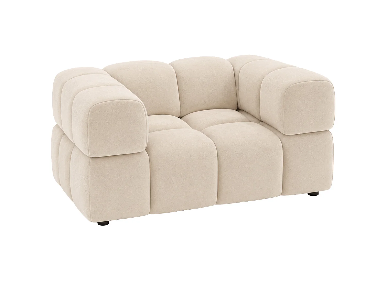 Fauteuil, tissu velours Bluvel, crème, Averro