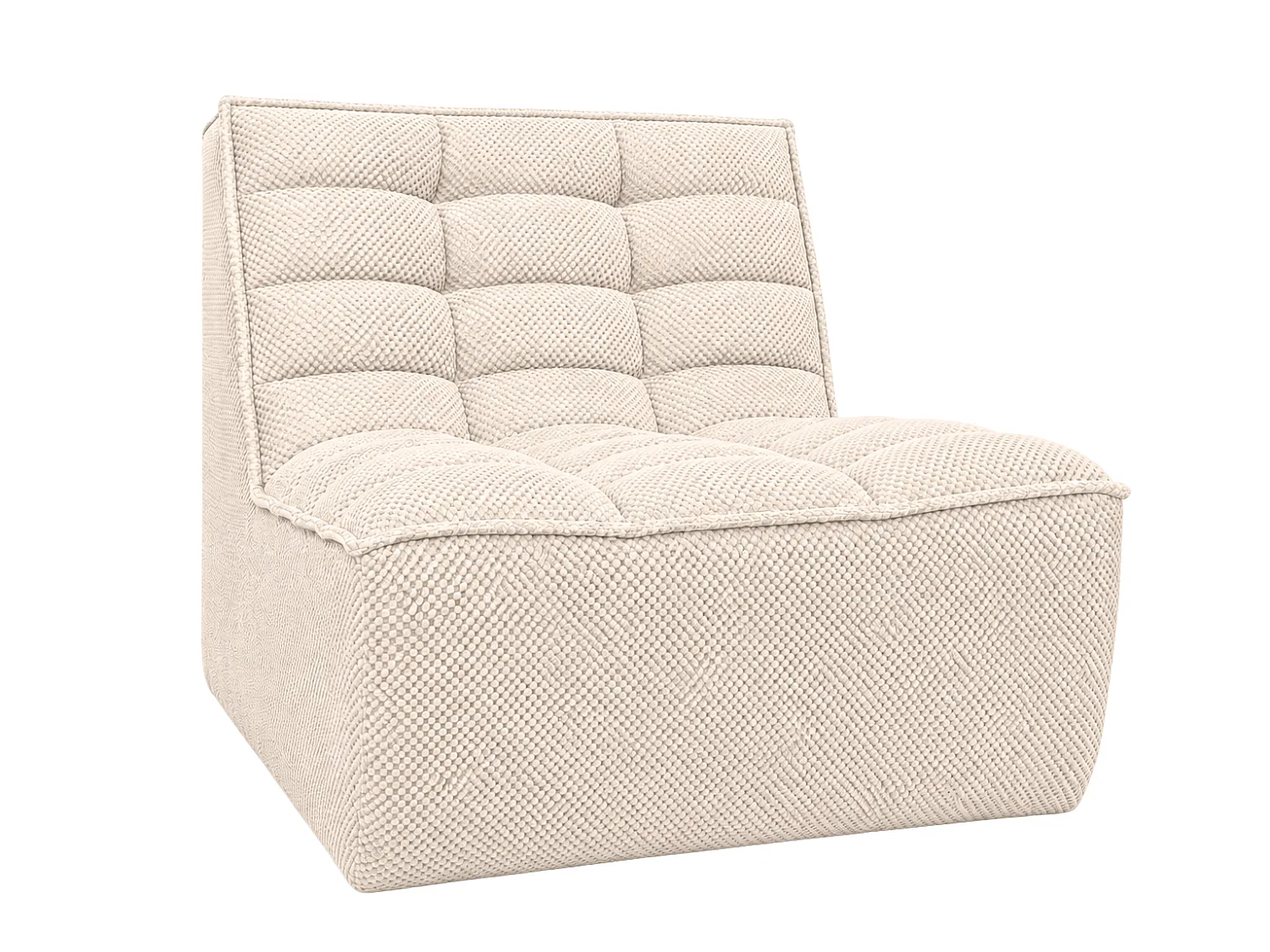 Fauteuil, fauteuil lounge, tissu peluche Pop, crème, LAZY