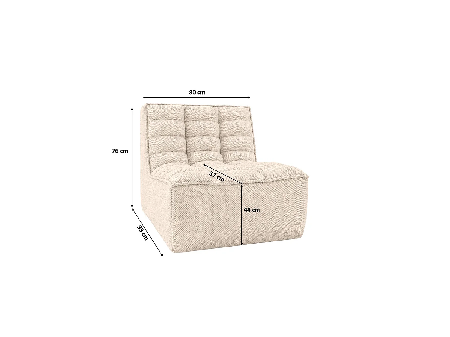 Fauteuil, fauteuil lounge, tissu peluche Pop, crème, LAZY