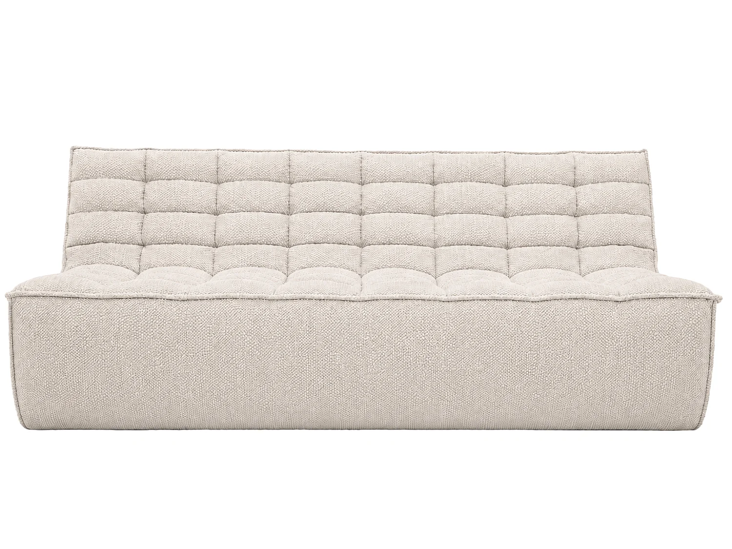 Canapé 3 places modulable, tissu peluche Pop, beige, LAZY