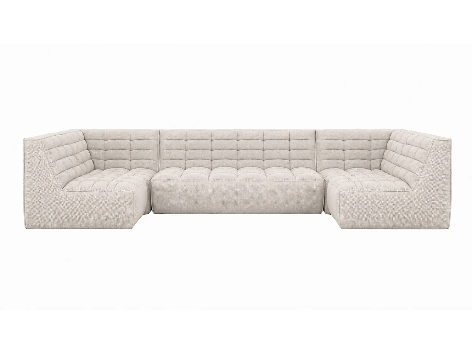 Canapé d’angle modulable en U, tissu peluche Pop, beige, LAZY U