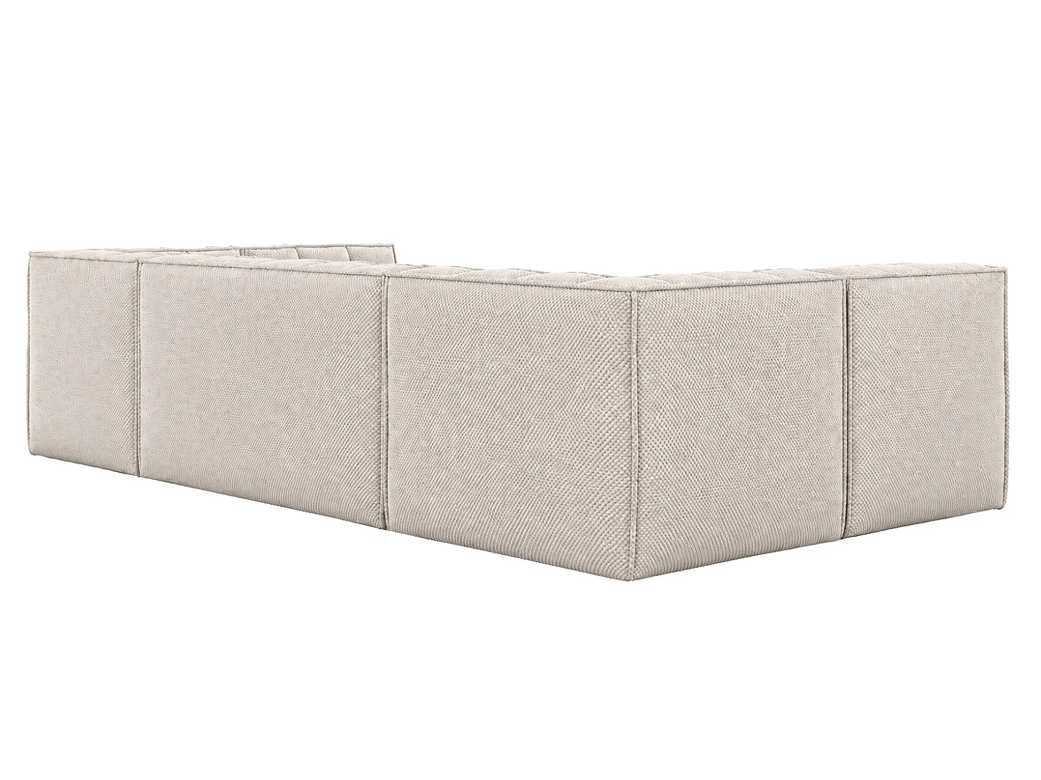 Canapé d’angle modulable en U, tissu peluche Pop, beige, LAZY U