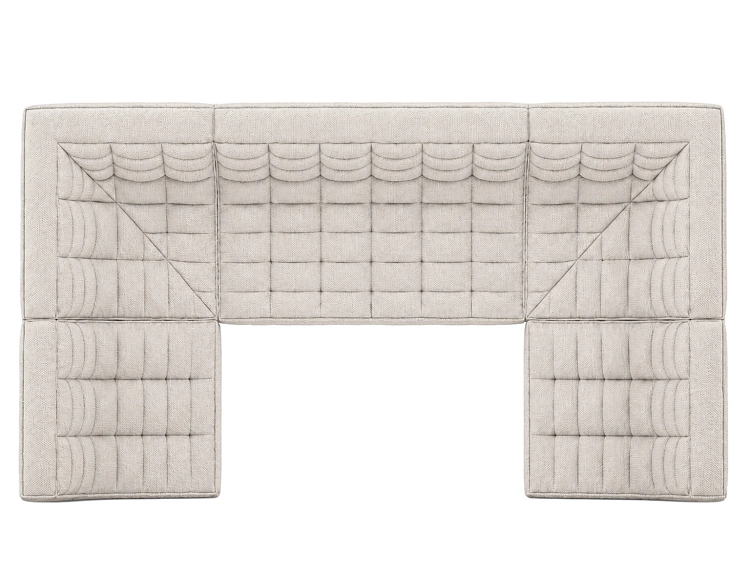 Canapé d’angle modulable en U, tissu peluche Pop, beige, LAZY U