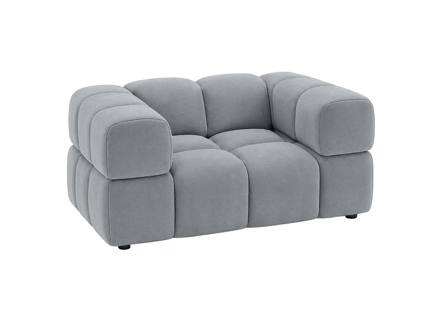 Sessel, Veloursstoff Bluvel, Blaugrau, Averro