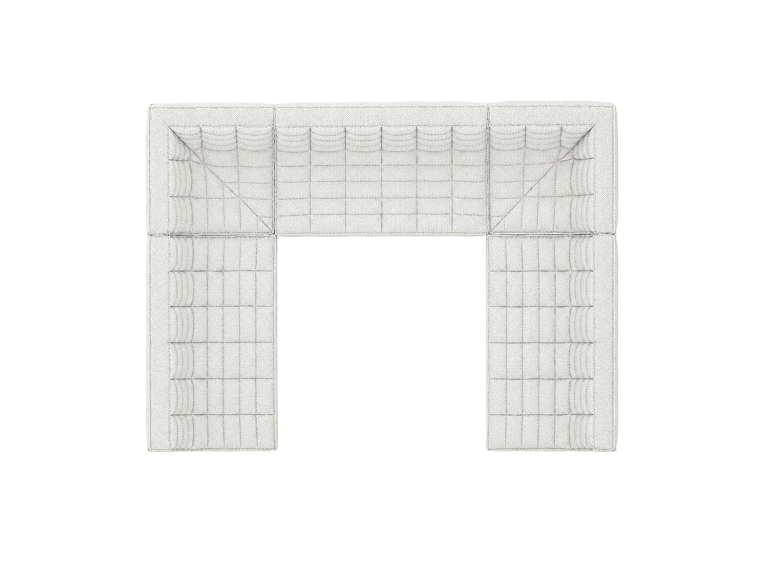 Canapé d’angle modulable U XL en U, tissu peluche Pop, blanc glacé, LAZY U XL