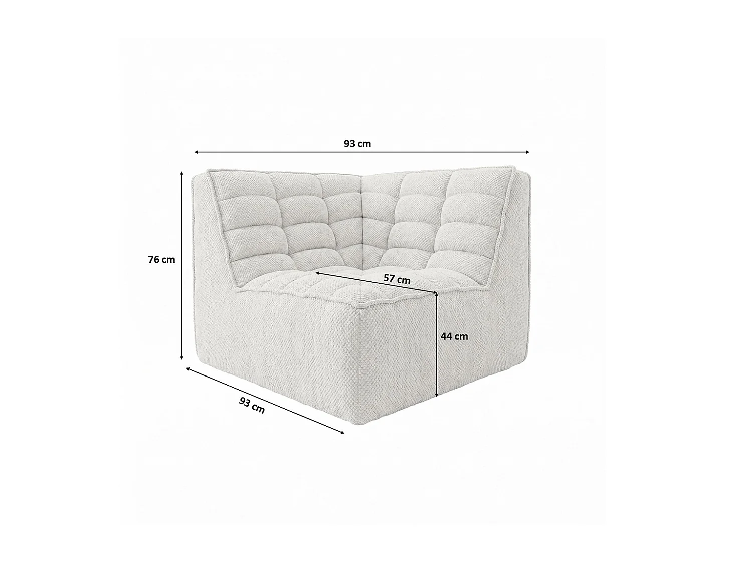 Module d’angle, module, tissu peluche Pop, beige, LAZY