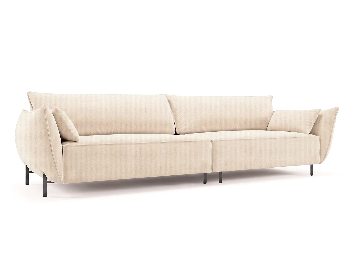 Sofa 4-osobowa na taras i ogród, tkanina Sunlight, Ecru, SUNMEE