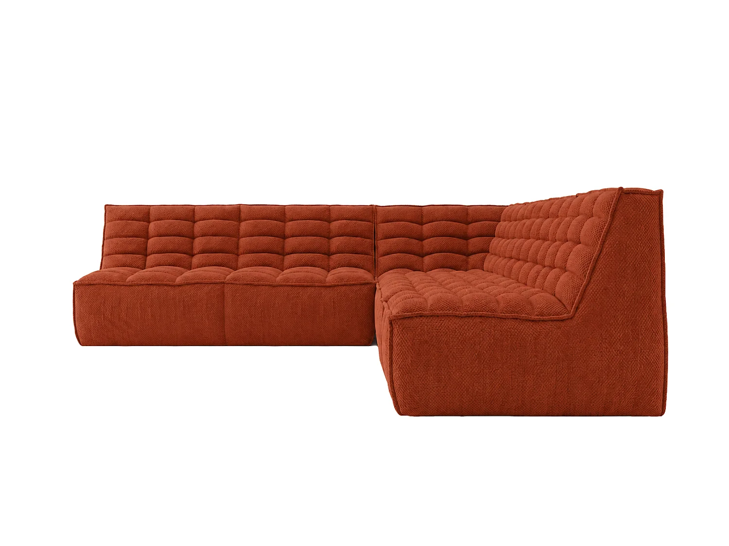 Canapé d’angle modulable en L, tissu peluche Pop, cuivre, droite, LAZY L