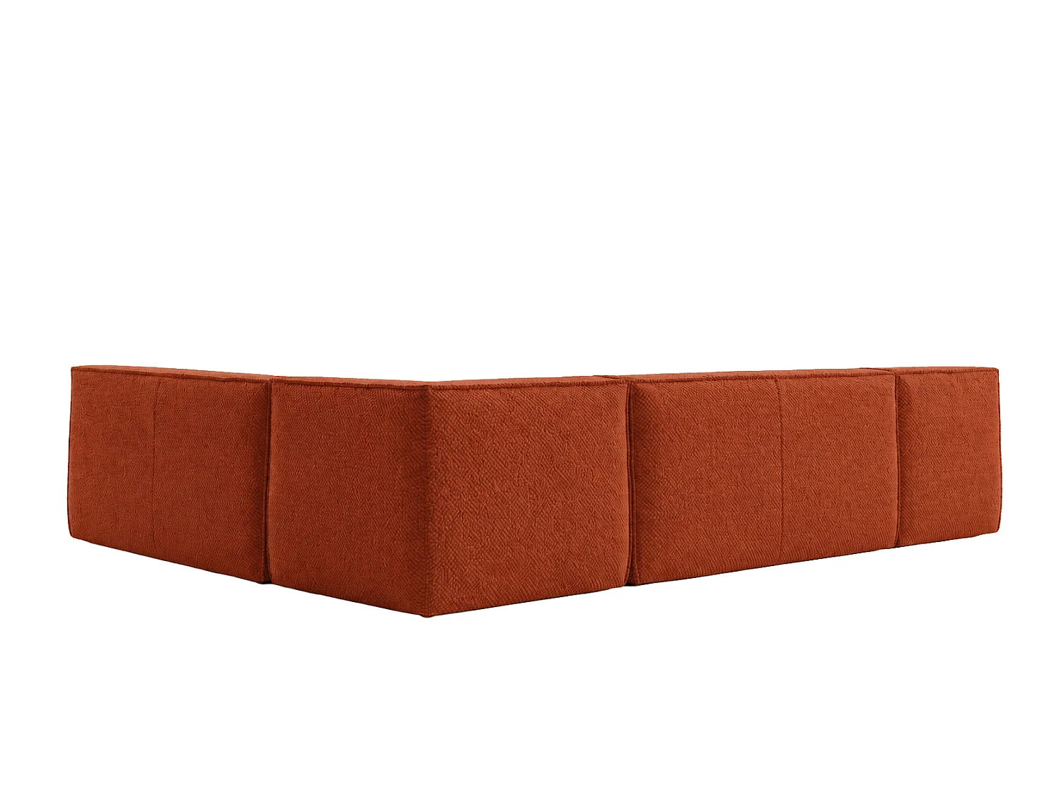 Canapé d’angle modulable en L, tissu peluche Pop, cuivre, droite, LAZY L