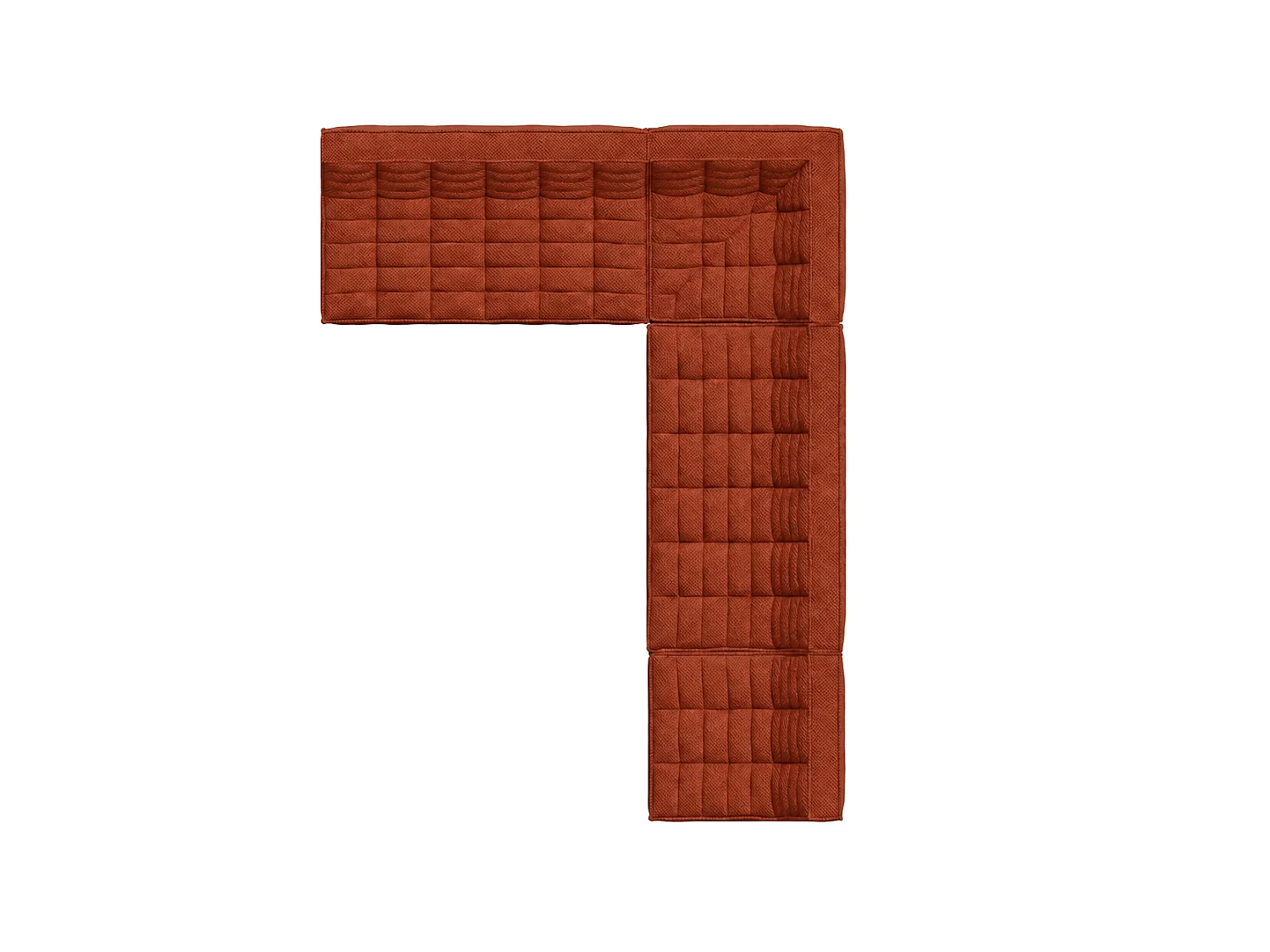 Canapé d’angle modulable en L, tissu peluche Pop, cuivre, droite, LAZY L