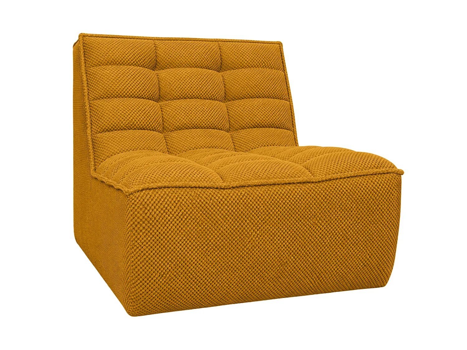 Fauteuil, fauteuil lounge, tissu peluche Pop, moutarde, LAZY