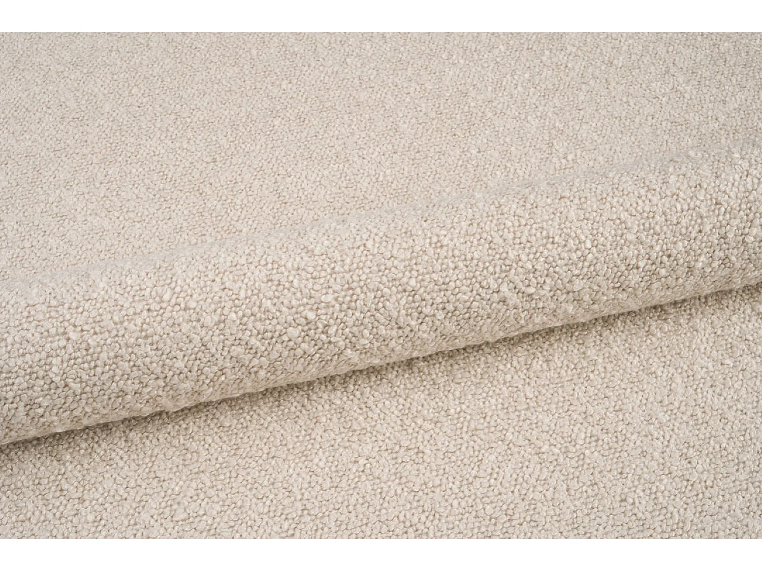 Lit rembourré avec coffre de rangement, tissu bouclé Baloo, beige, 200x200 cm, BERO