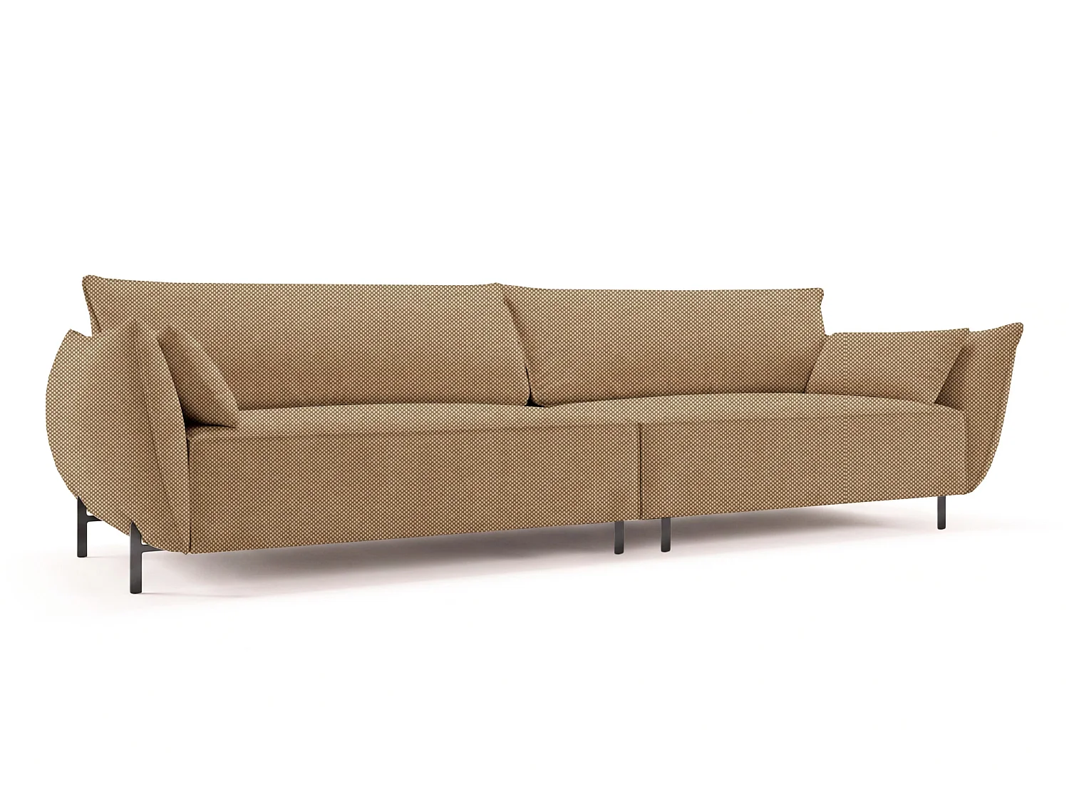 Sofa 4-osobowa na taras i ogród, tkanina Sunlight, Toffee, SUNMEE