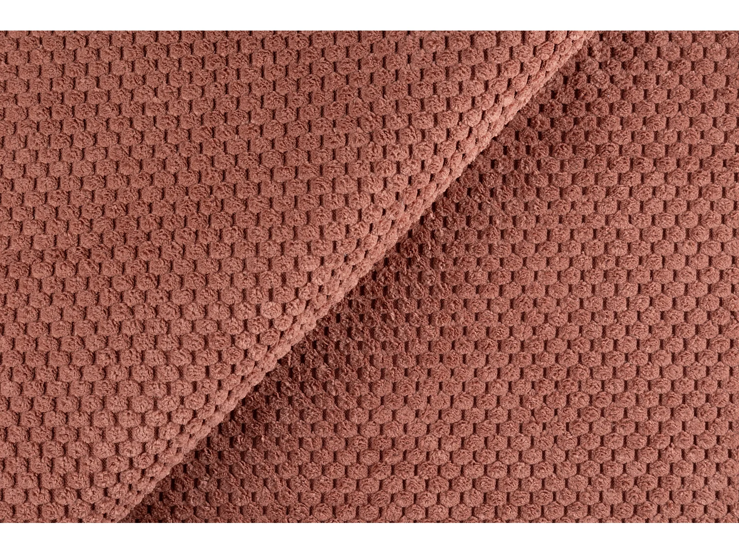 Canapé d’angle modulable en L avec pouf, tissu peluche Pop, rose, gauche, LAZY L avec pouf