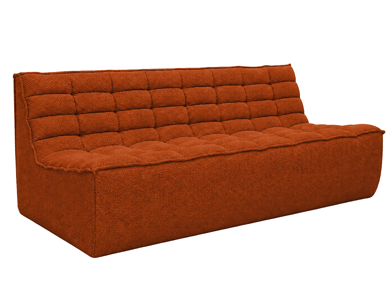 Canapé 3 places modulable, tissu peluche Pop, cuivre, LAZY