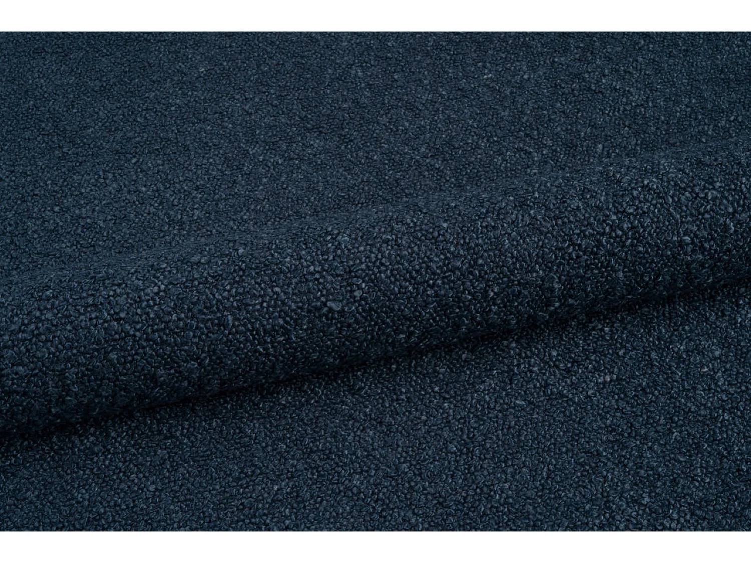 Lit rembourré avec coffre de rangement, tissu bouclé Baloo, bleu marine, 140x200 cm, BERO