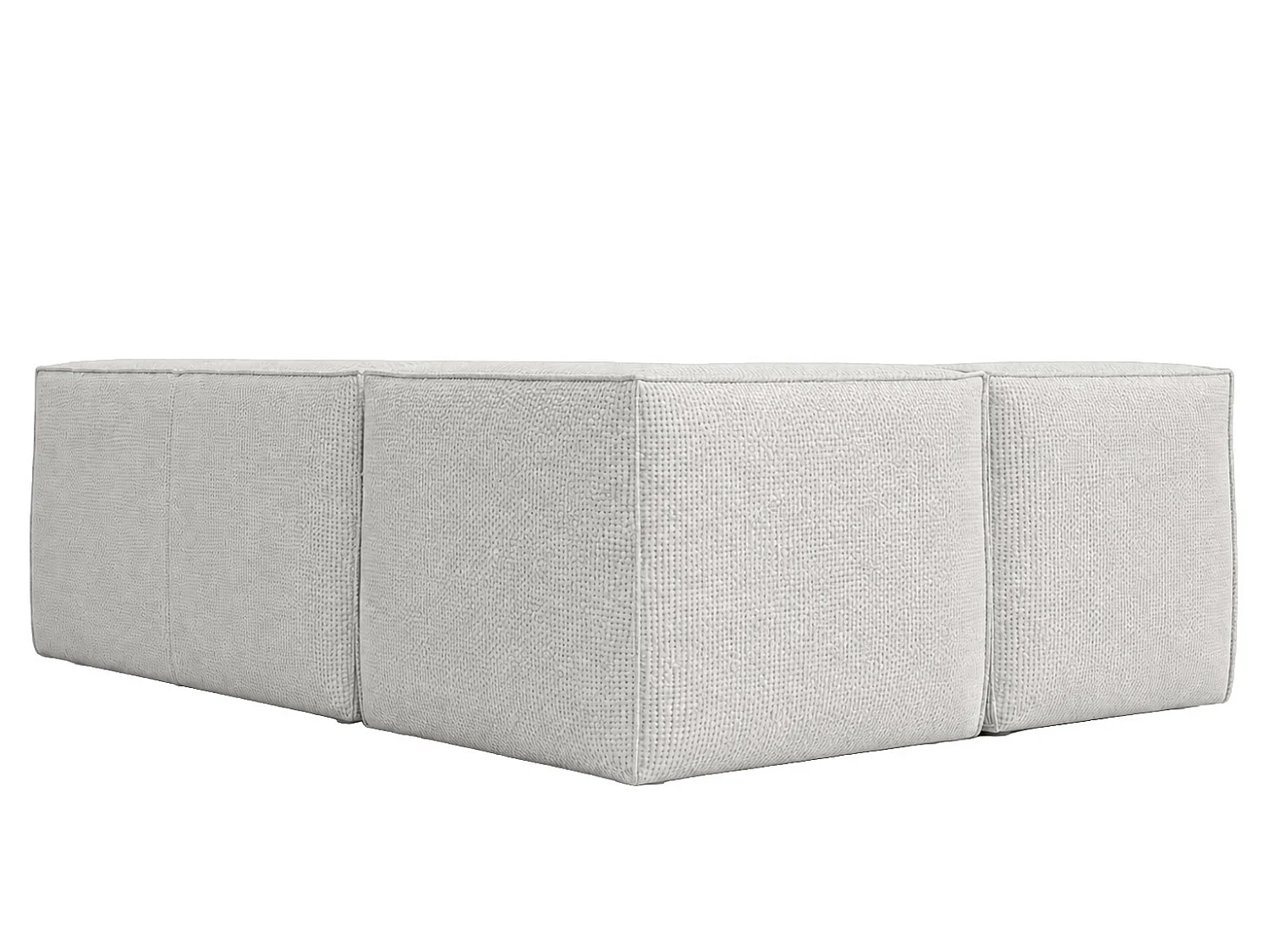 Canapé d’angle modulable en L, tissu peluche Pop, blanc glacé, droite, LAZY L mini