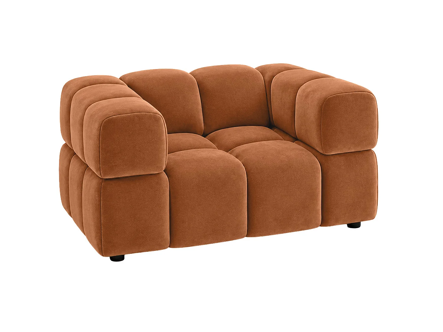 Fauteuil, tissu velours Bluvel, couleur cannelle, Averro