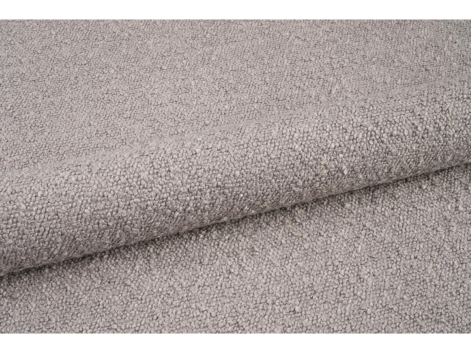 Lit rembourré avec coffre de rangement, tissu bouclé Baloo, gris, 140x200 cm, BERO