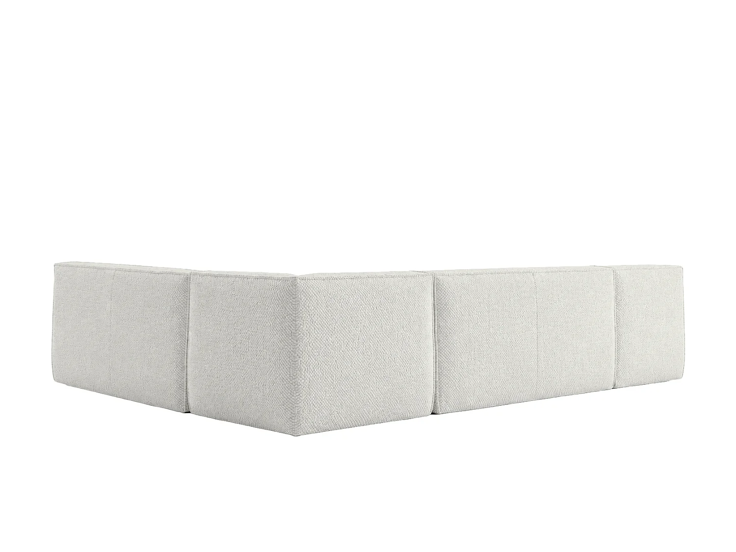Divano angolare modulare a L, tessuto peluche Pop, bianco ghiaccio, destra, LAZY L