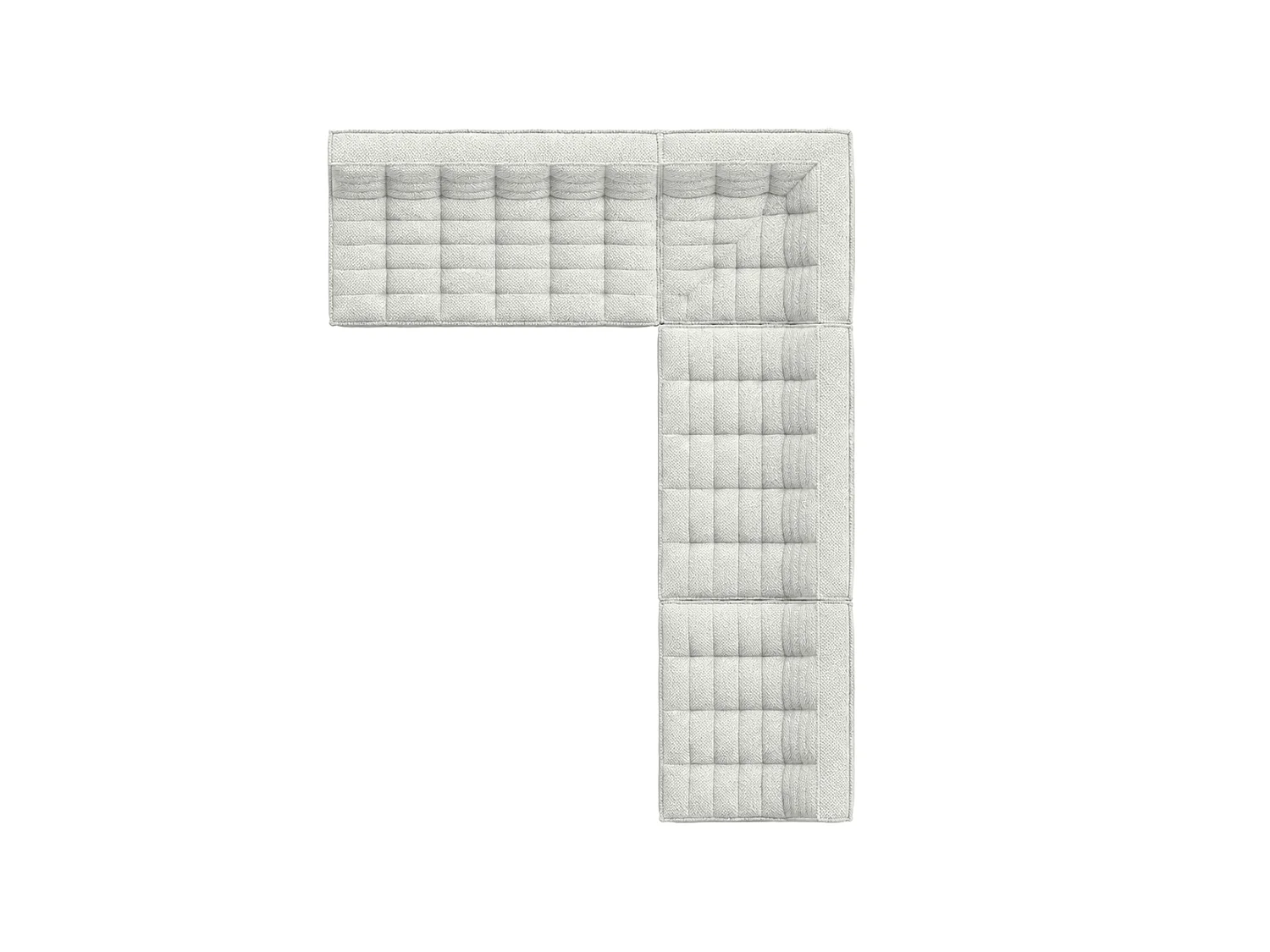 Divano angolare modulare a L, tessuto peluche Pop, bianco ghiaccio, destra, LAZY L