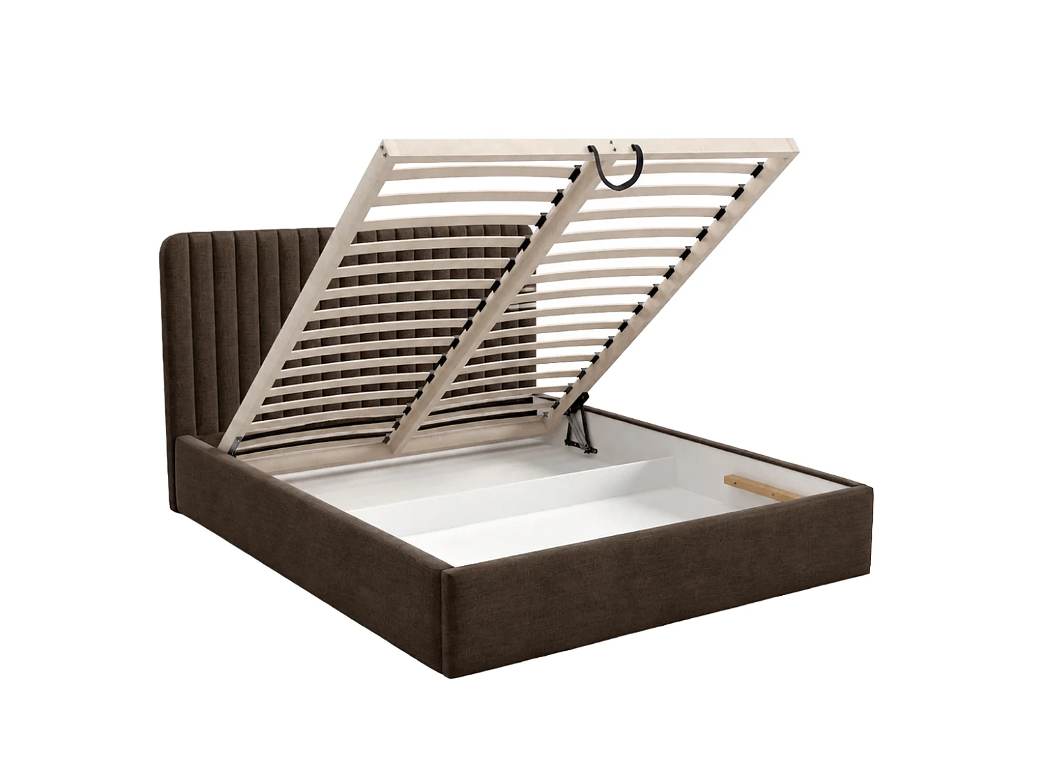 Polsterbett mit bettkasten, Veloursstoff Rouge, Braun, 180x200 cm, BEST II