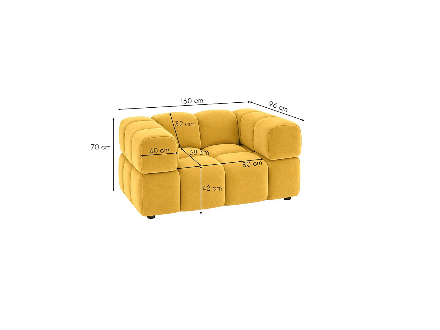 Fauteuil, tissu velours Bluvel, doré, Averro