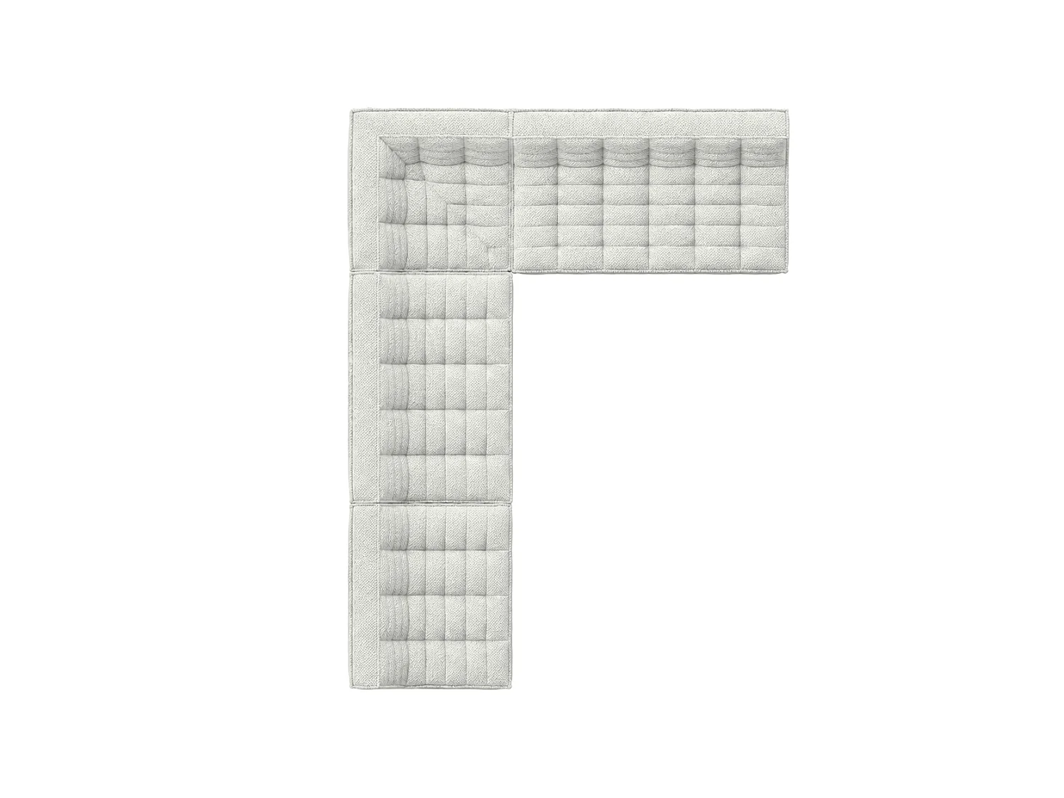 Canapé d’angle modulable en L, tissu peluche Pop, blanc glacé, gauche, LAZY L
