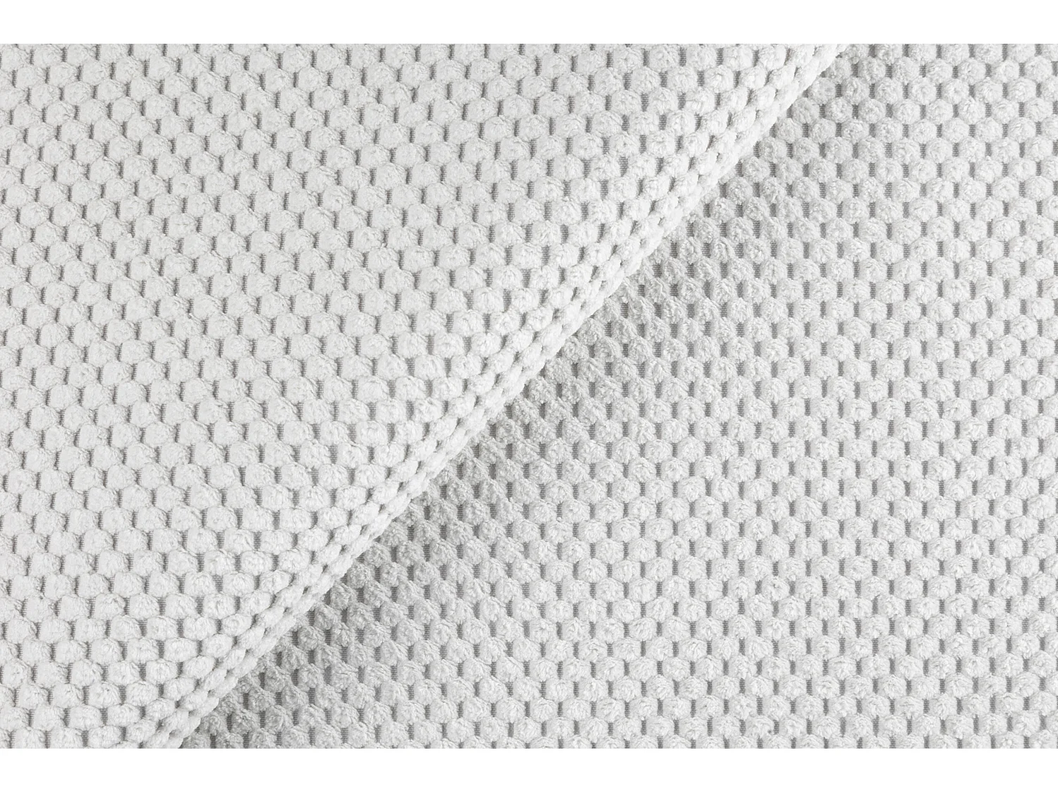 Canapé d’angle modulable en L, tissu peluche Pop, blanc glacé, gauche, LAZY L