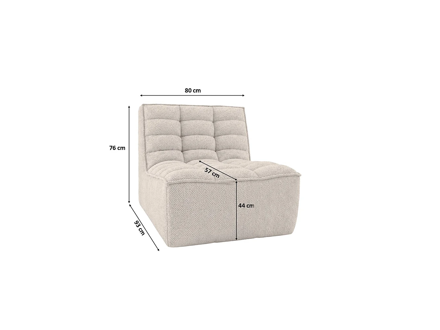 Fauteuil, fauteuil lounge, tissu peluche Pop, beige, LAZY