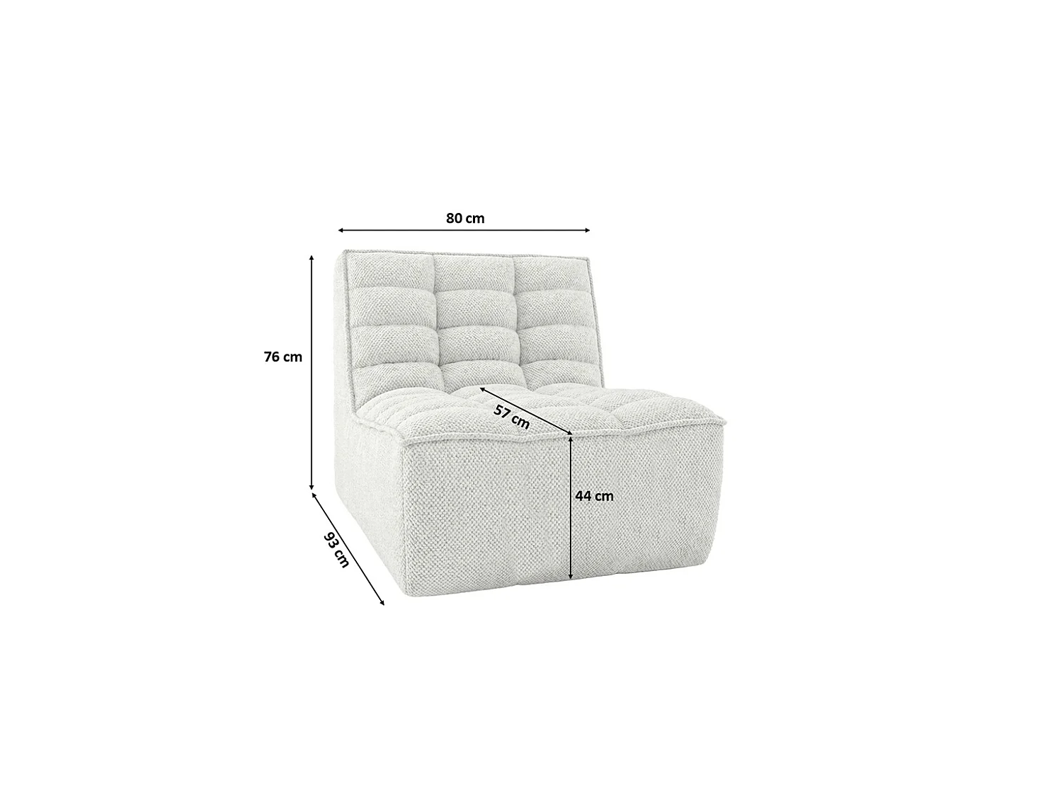 Fauteuil, fauteuil lounge, tissu peluche Pop, blanc glacé, LAZY