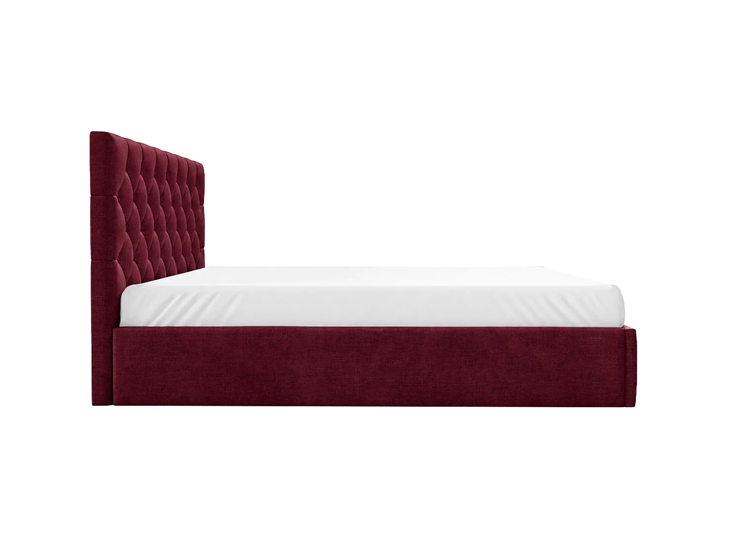 Polsterbett mit bettkasten, Veloursstoff Rouge, Rotwein, 180x200 cm, BEST IV