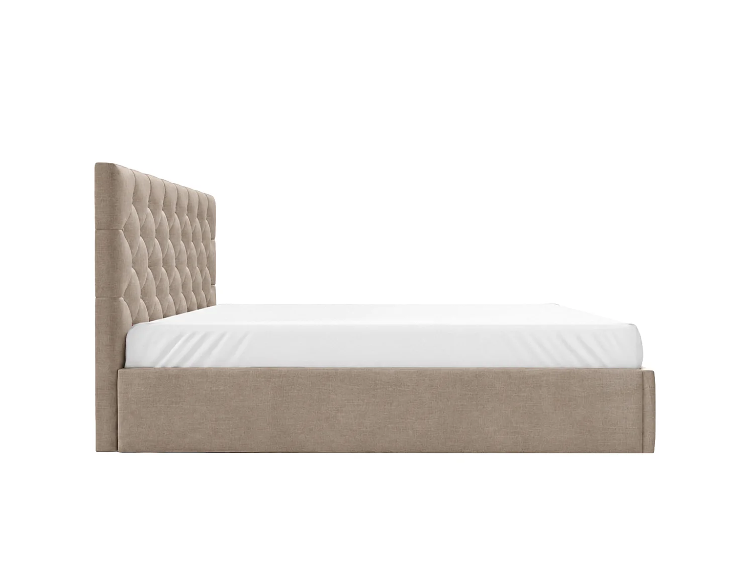Polsterbett mit bettkasten, Veloursstoff Rouge, Beige, 160x200 cm, BEST IV