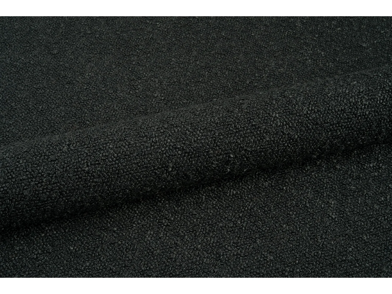 Lit rembourré avec coffre de rangement, tissu bouclé Baloo, noir, 140x200 cm, BERO