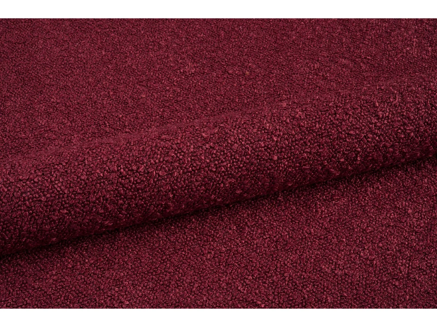 Lit rembourré avec coffre de rangement, tissu bouclé Baloo, lie-de-vin, 200x200 cm, BERO