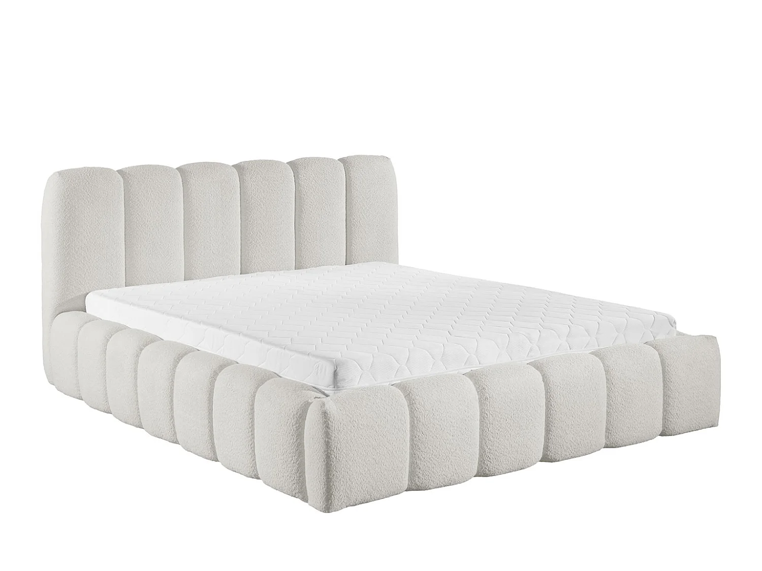 Lit rembourré avec coffre de rangement, tissu chenille Catch Me, gris cendré, 140x200 cm, MICANDI