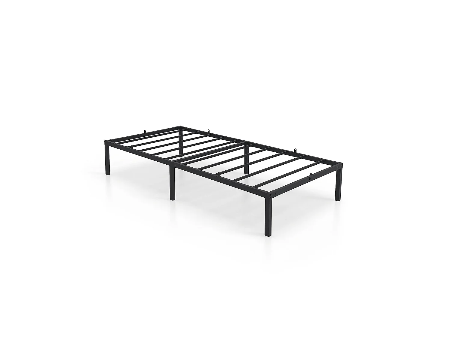 Klapbaar metalen bedframe 90x190 cm Zwart Logeerbed Lattenbodem 6 poten 10 latten