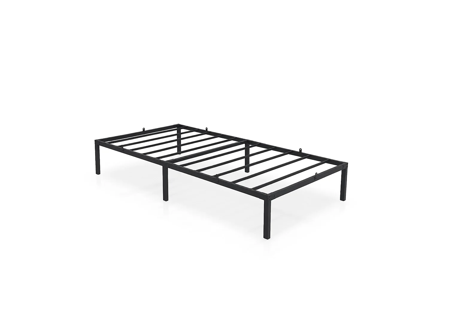 Klapbaar metalen bedframe 100x200 cm Zwart Logeerbed Lattenbodem 6 poten 10 latten