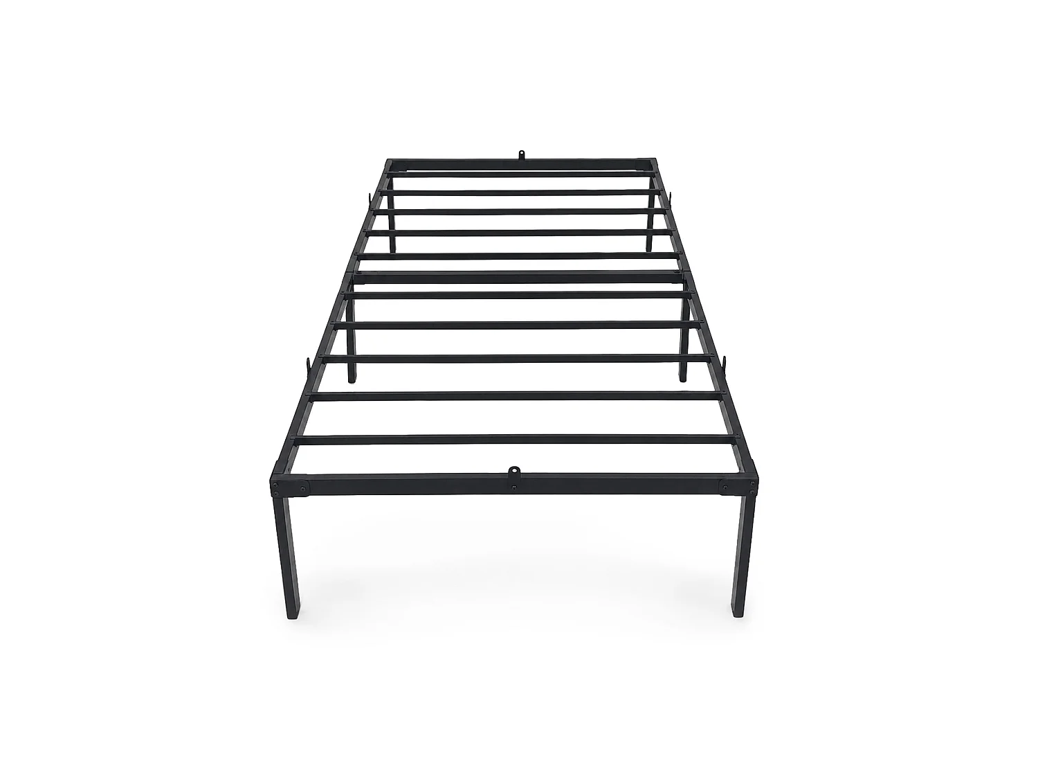 Klapbaar metalen bedframe 100x200 cm Zwart Logeerbed Lattenbodem 6 poten 10 latten