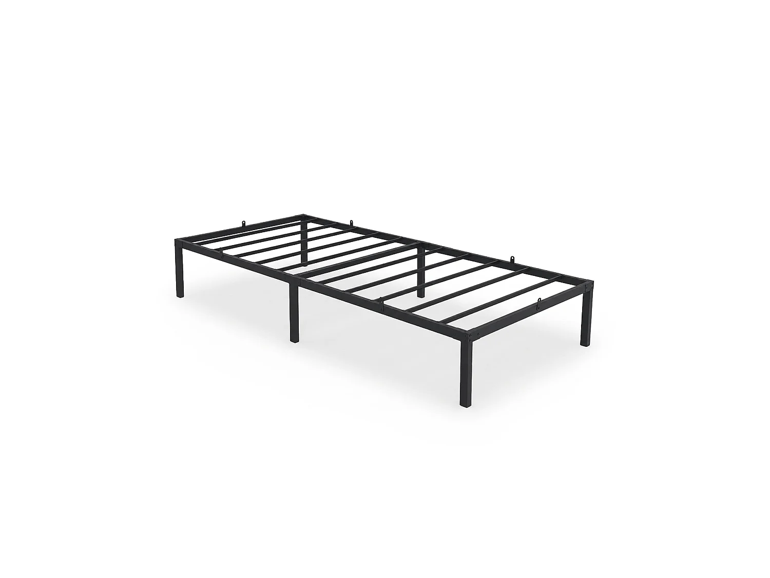 Klapbaar metalen bedframe 90x200 cm Zwart Logeerbed Lattenbodem 6 poten 10 latten