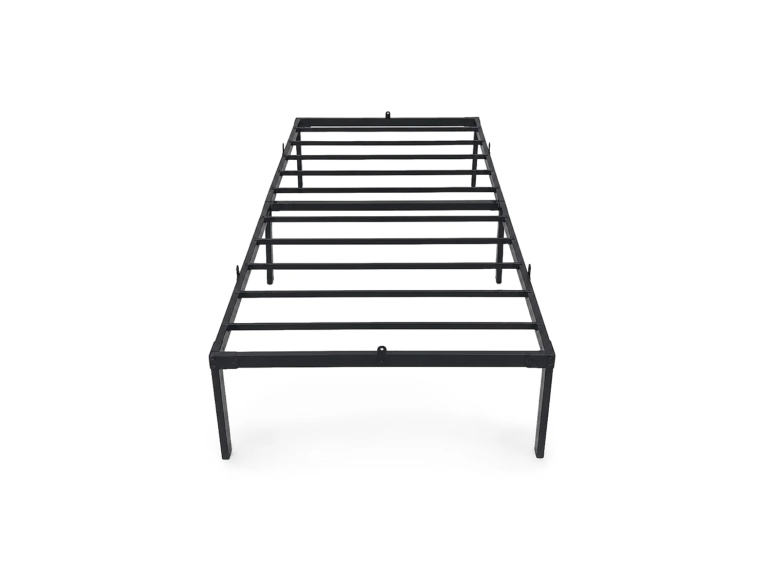 Klapbaar metalen bedframe 90x200 cm Zwart Logeerbed Lattenbodem 6 poten 10 latten