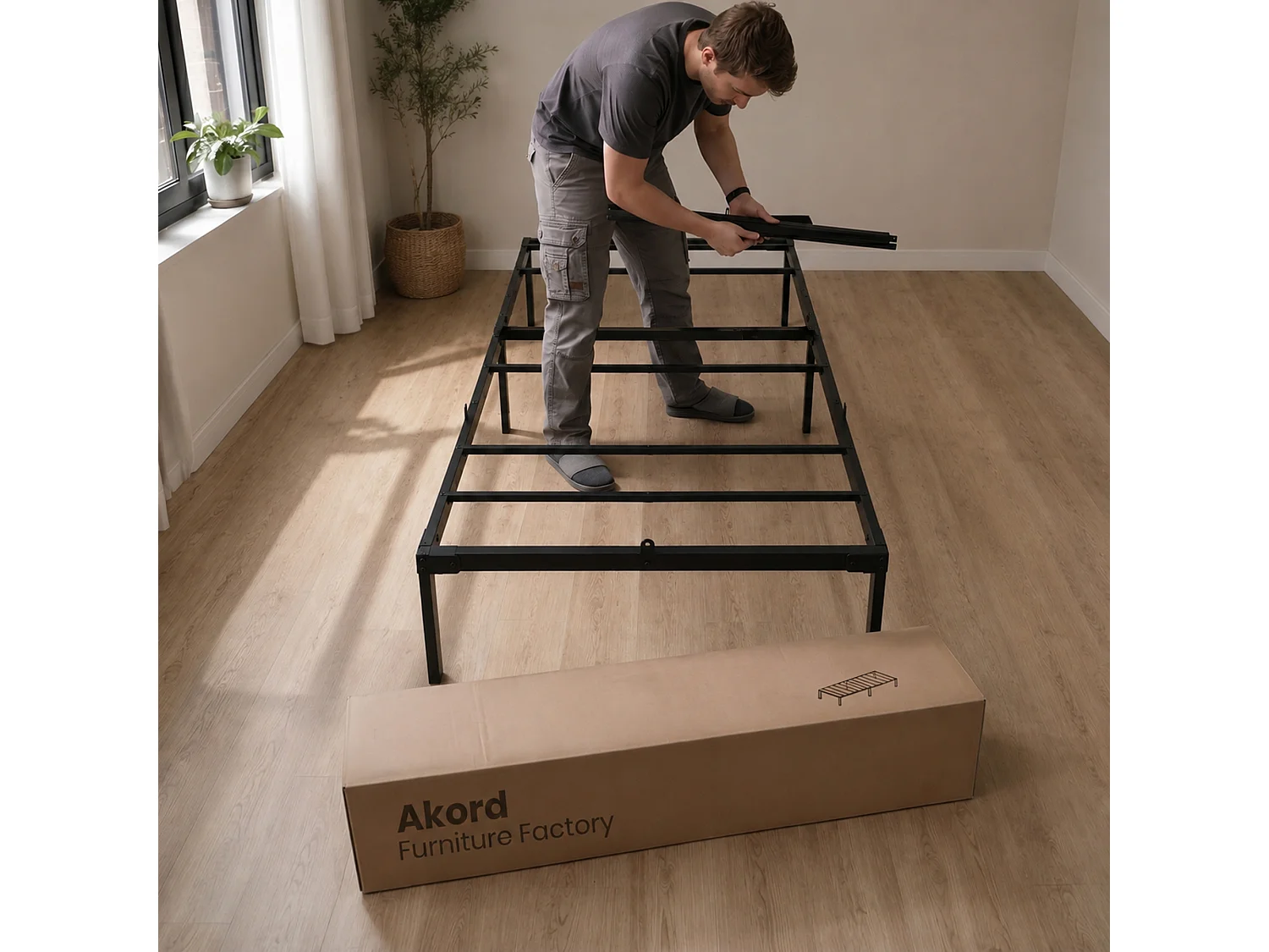 Klapbaar metalen bedframe 90x200 cm Zwart Logeerbed Lattenbodem 6 poten 10 latten