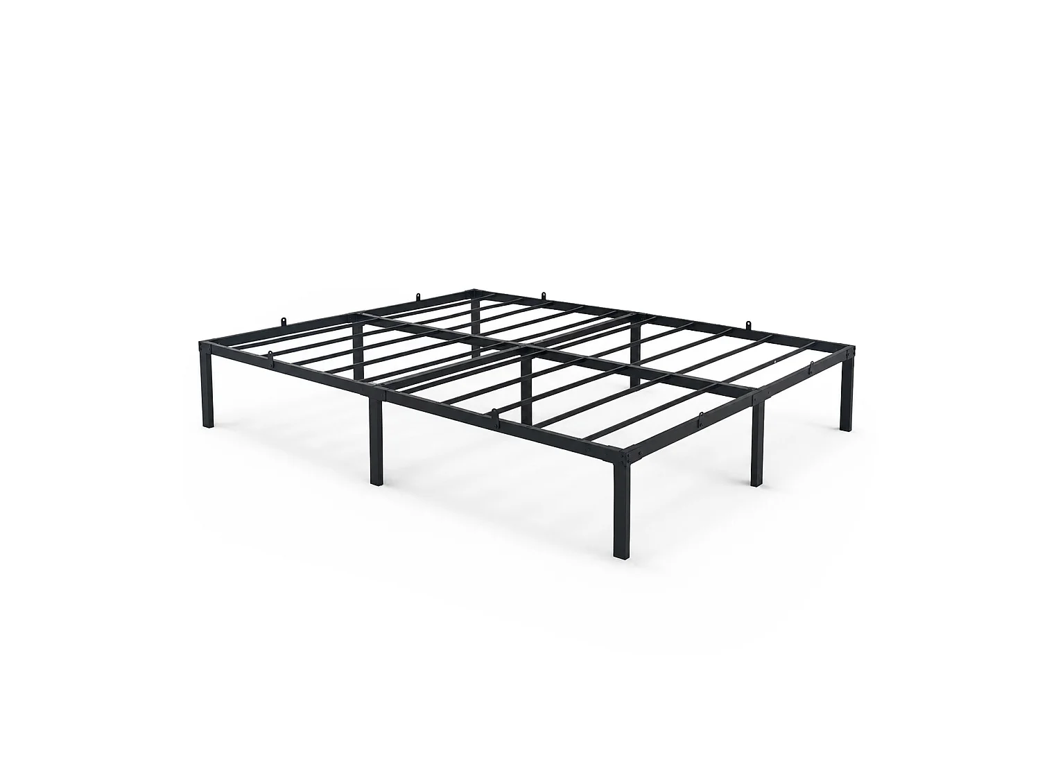 Klapbaar metalen bedframe 140x190 cm Zwart Logeerbed Lattenbodem 9 poten 20 latten